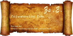 Zsivanovics Ede névjegykártya